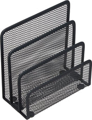Organizzatore per scrivania, sortitore per piccoli documenti, organizzatore per scrivania in metallo con 3 compartimenti verticali (17,5 x 8,2 x 13 cm)