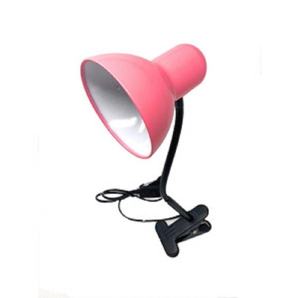 Trade Shop - Lampada Snodabile Da Scrivania Luce Tavolo Braccio Flessibile Orientabile Pinza - Rosa