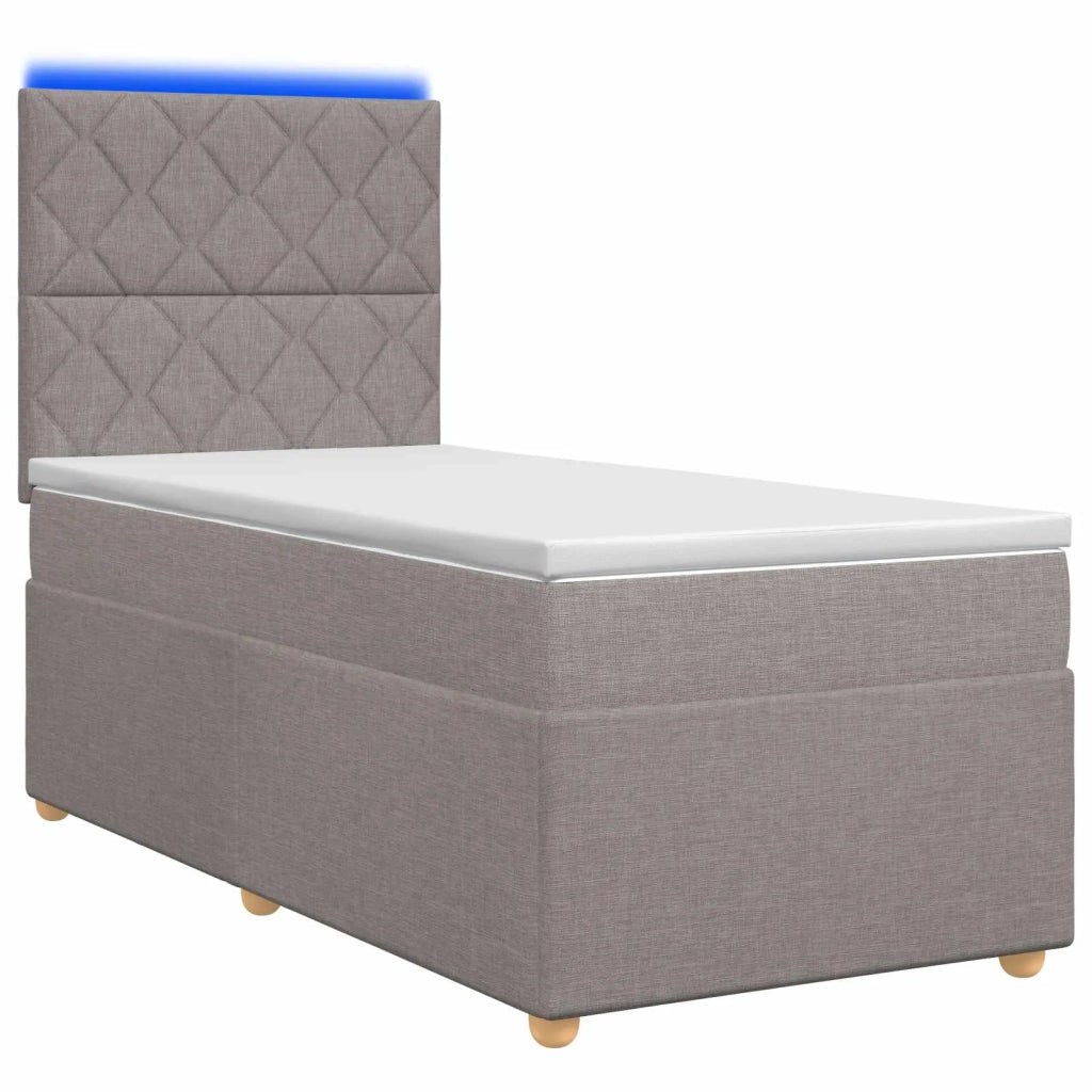 Letto box spring con materasso Tortora 90 x 200 cm Tessuto 3455270