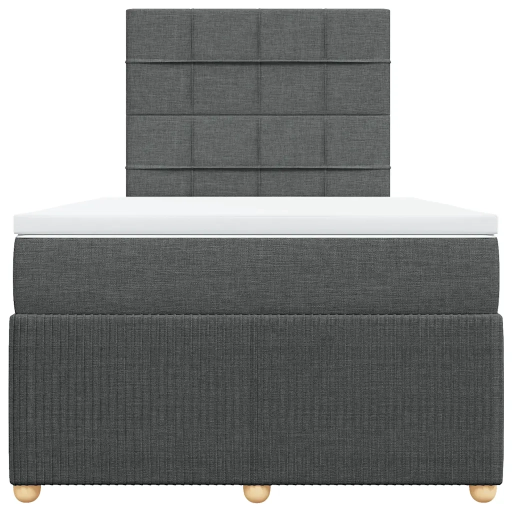 Giroletto a Molle con Materasso Grigio Scuro 120x200 cm Tessuto