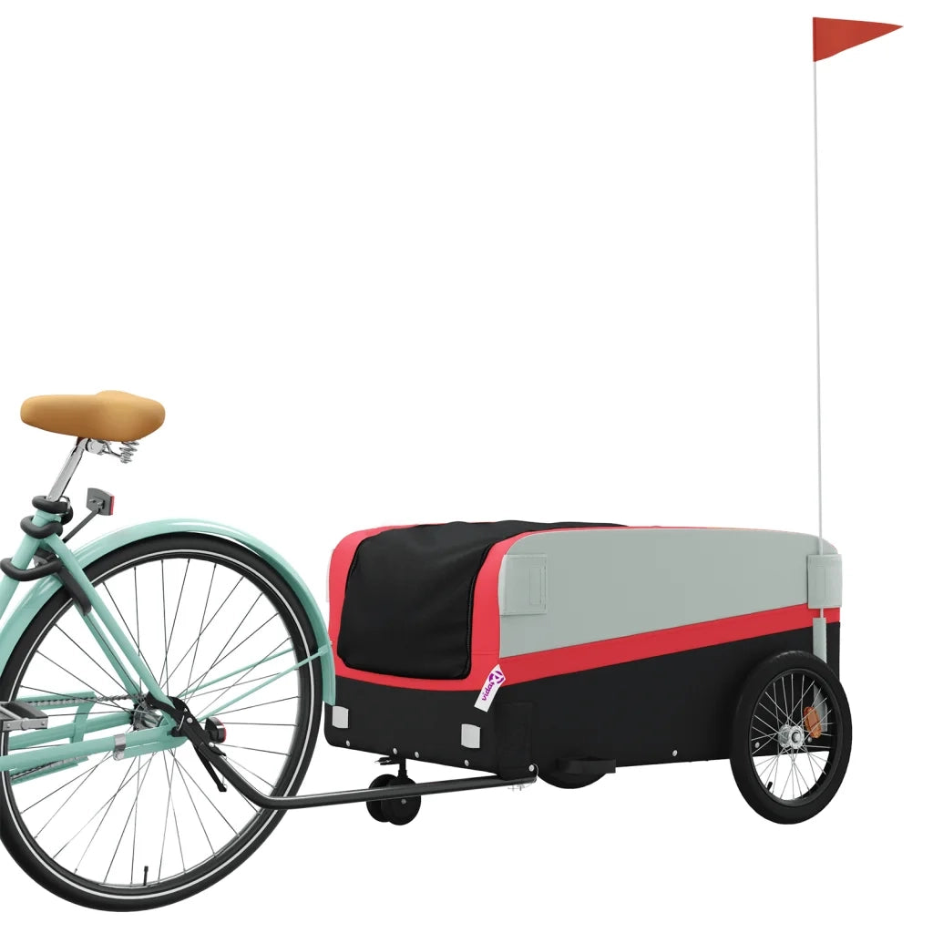 Rimorchio da Bici Nero e Rosso 45 kg in Ferro CFW1038711