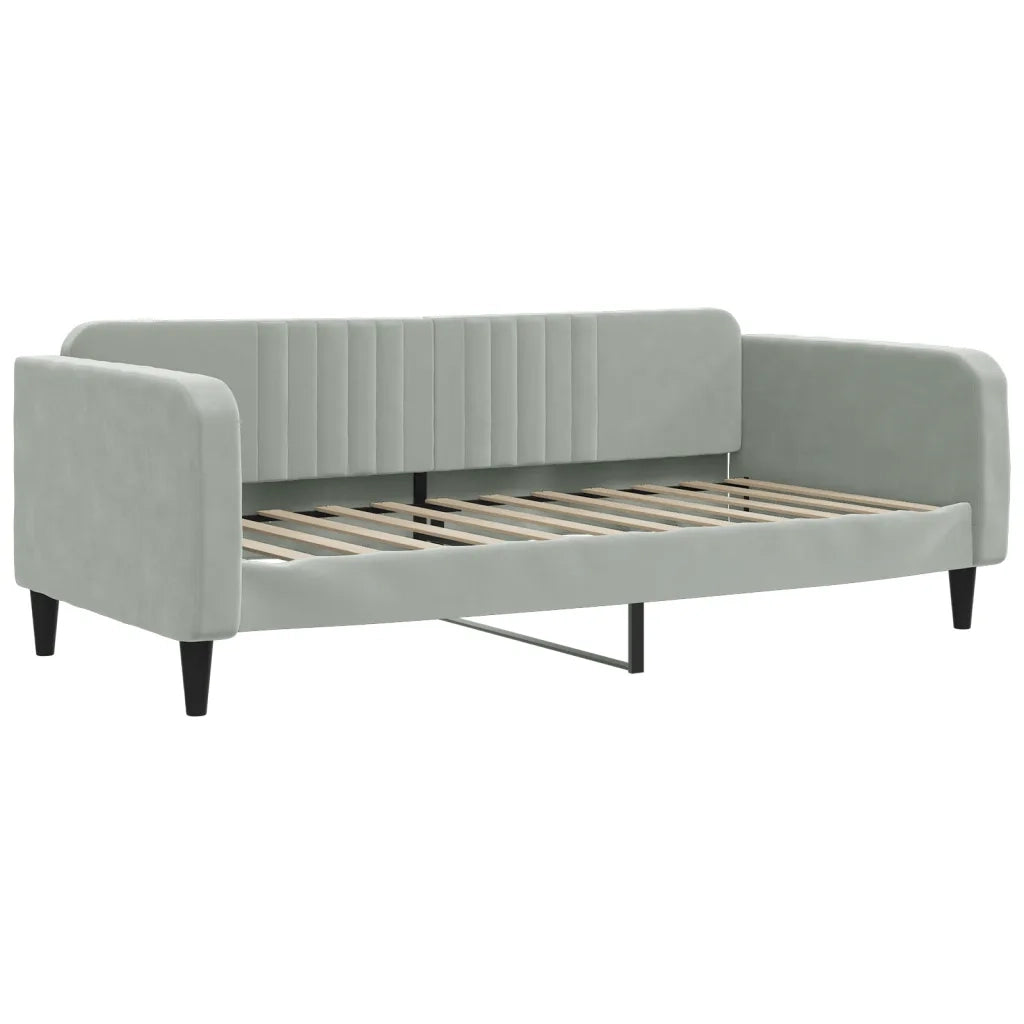 Divano Letto con Letto Estraibile-Sofa Letto-Daybed Grigio Chiaro 90x200 Velluto 757629