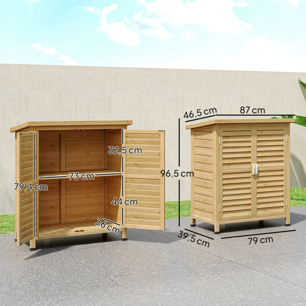 Casetta da Giardino in Legno ¨C zephmum ¨C 87x46,5x96,5 cm 2 Ripiani 2 Porte