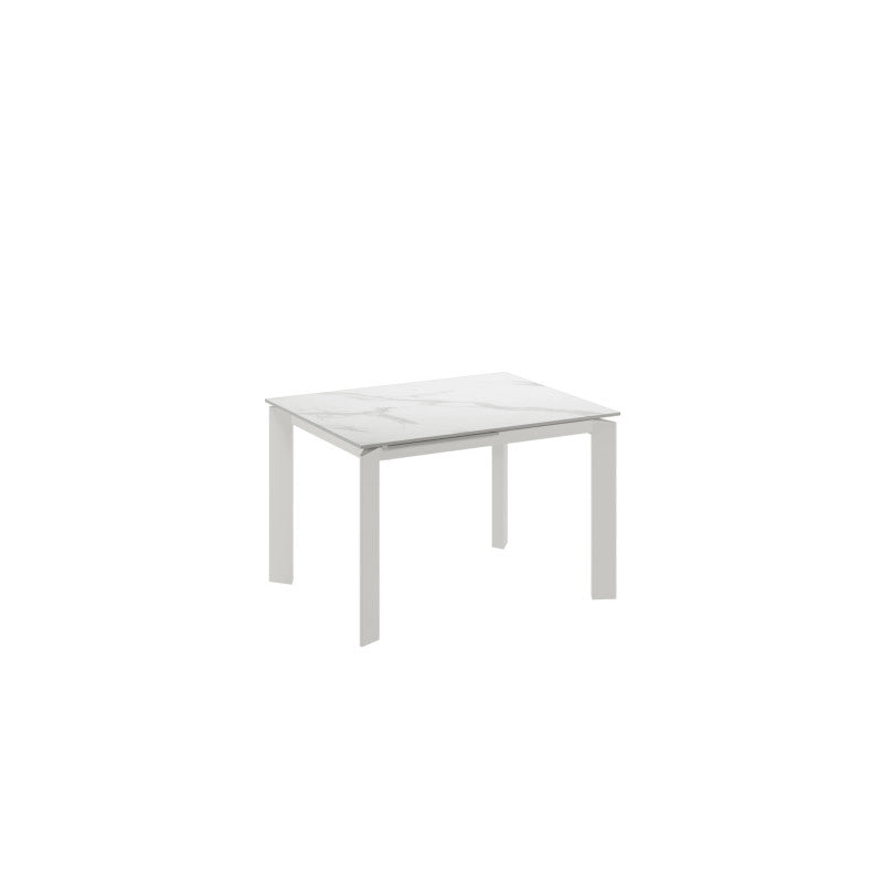 Tavolo allungabile con top in ceramica Gambe in metallo verniciato Allunghe interne Frame 80cm X 120-170cm H 75cm Stones