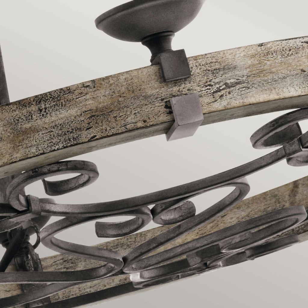 Lampadario Taulbee medioevale zinco anticato 6xE14 Kichler