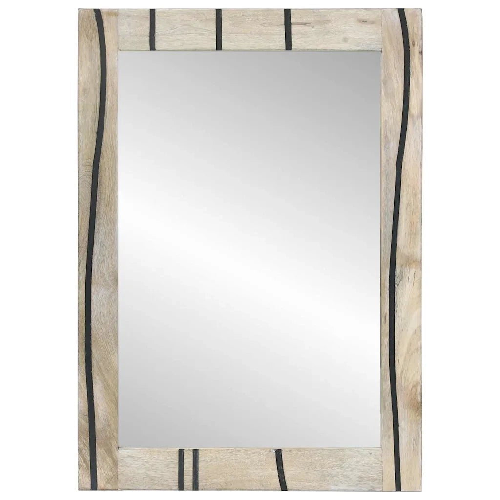 vidaXL Specchio da bagno con specchio Marrone, argento 50 x 70 x 30 cm