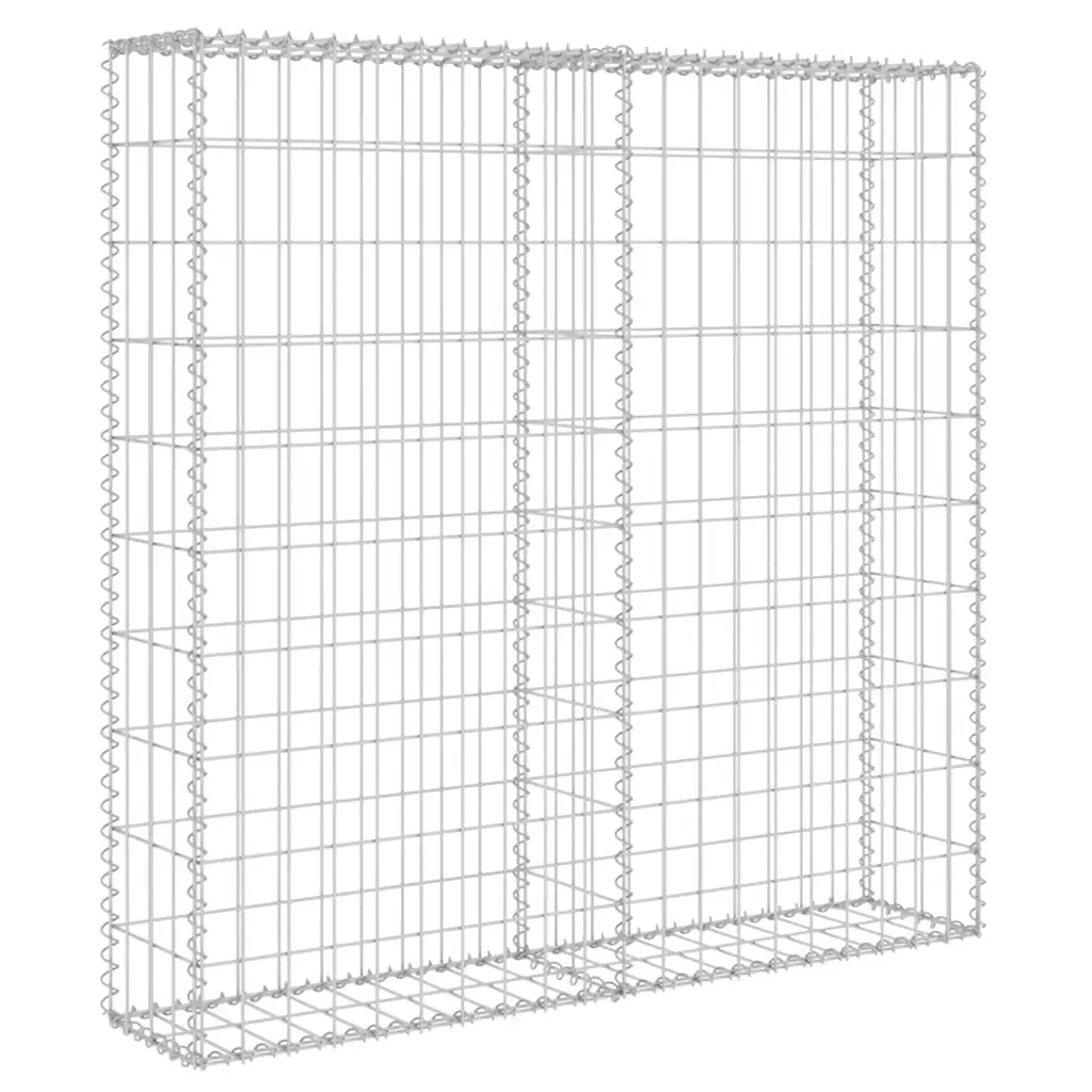 Gabbione in Acciaio Zincato Coperto 80x20x100 cm 143577