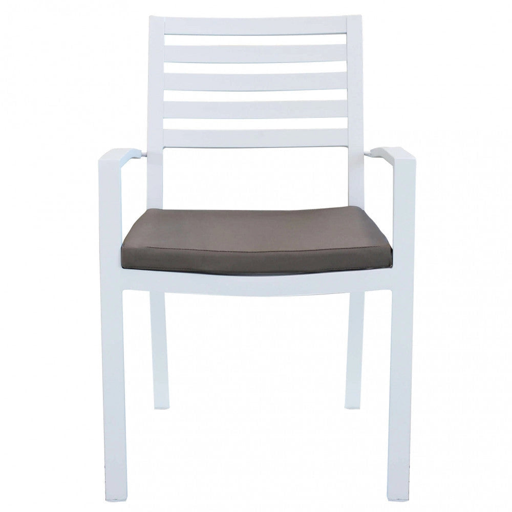 Poltrona Formentera con Cuscino 46x62x84 h cm in Alluminio Bianco