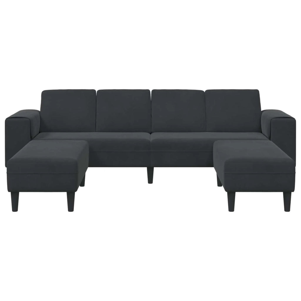 Divano per Soggiorno 3 pcs Nero 250 x 188 x 76 cm 3335127
