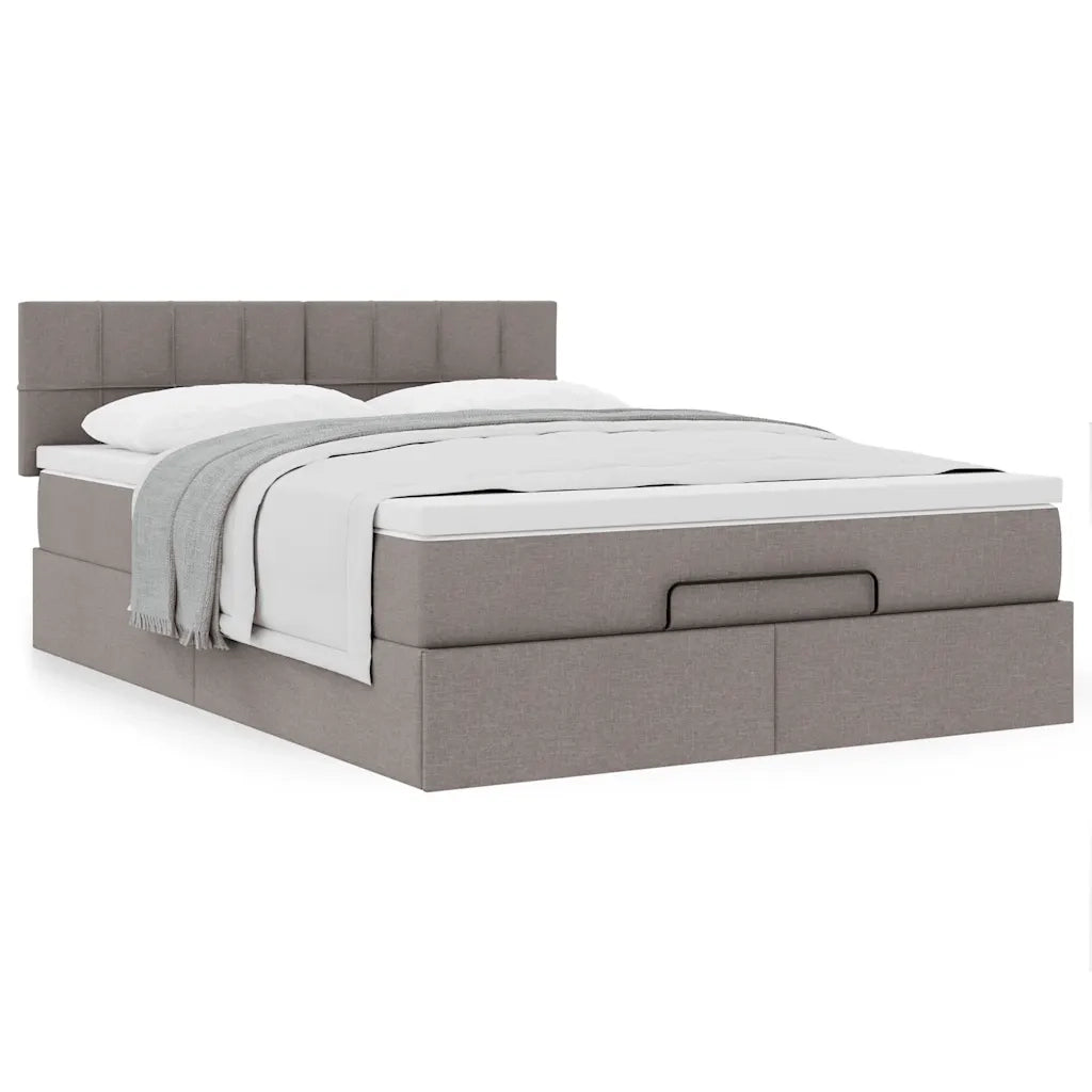 Pouf Letto con Materasso Tortora 140x190 cm in Tessuto 3311460