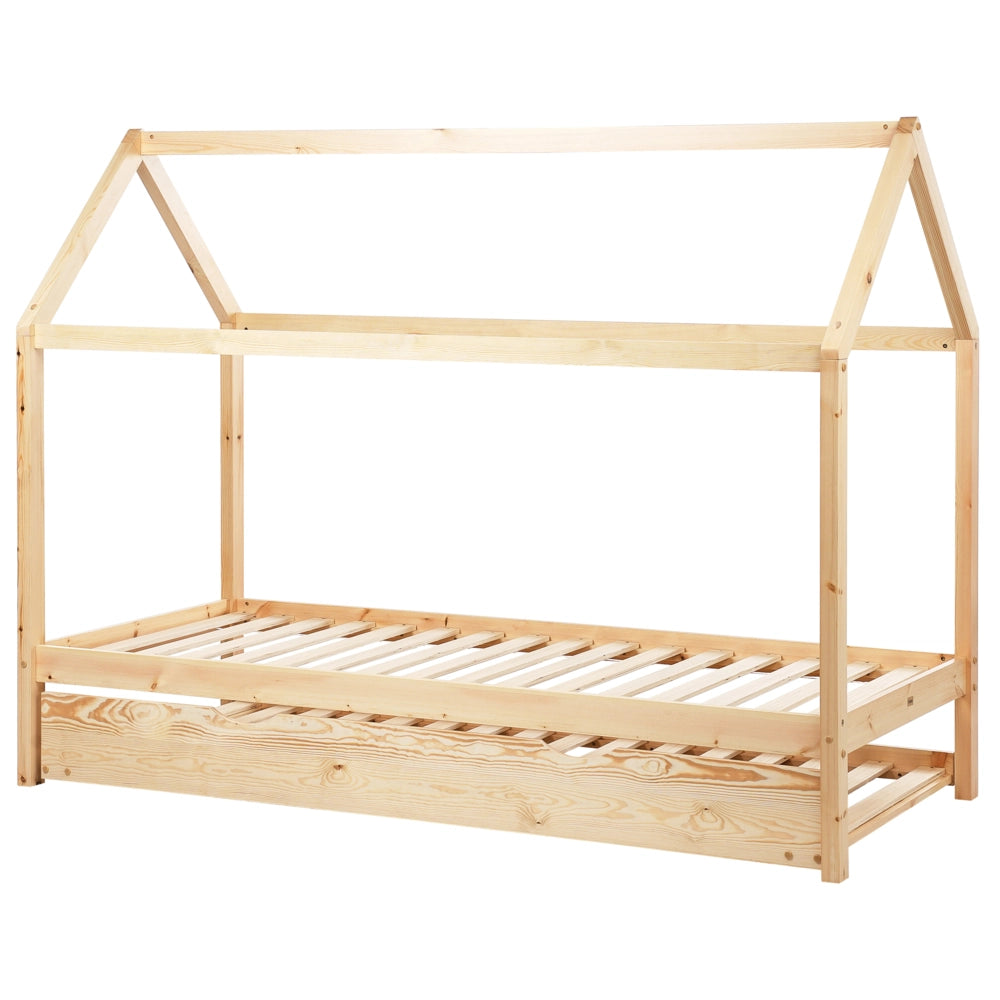 Letto a scomparsa della casa per bambini in legno di pino chiaro UE misura singola 90 x 200 cm letto con base a doghe per la cameretta