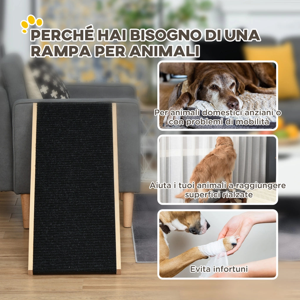 Rampa per Cani e Gatti Pieghevole Regolabile ¨C zephmum ¨C Antiscivolo 75kg