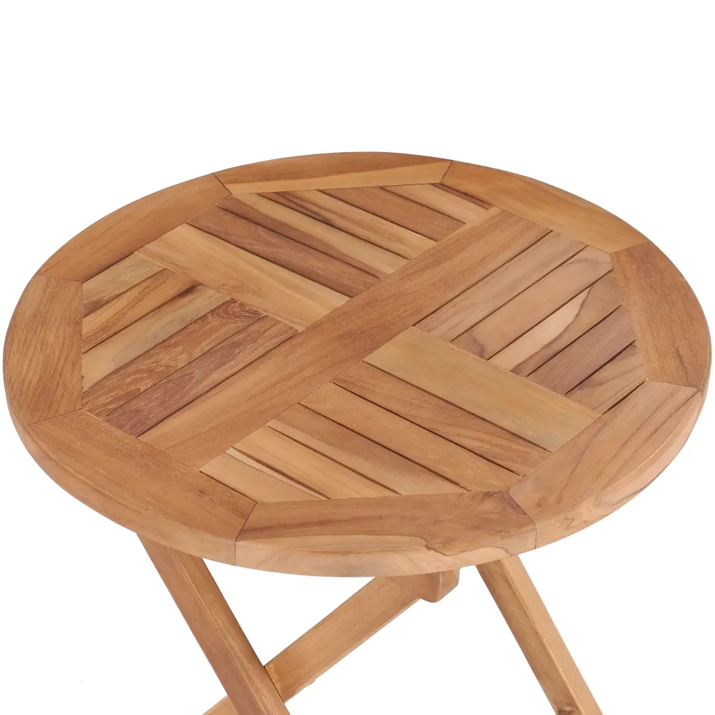 Tavolo da Giardino Pieghevole 45 cm in Legno Massello di Teak 48976