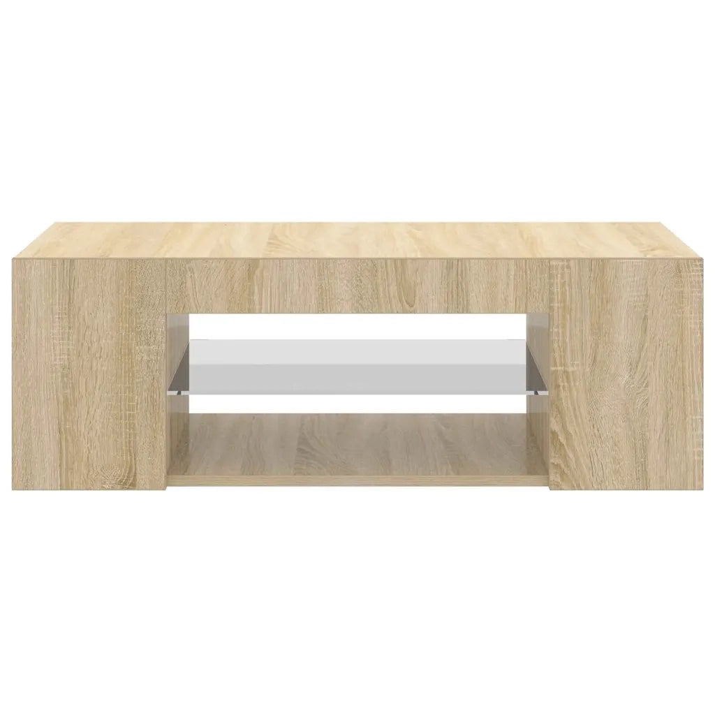 Mobile Porta TV con Luci LED Rovere Sonoma 90x39x30 cm