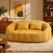 Divano lounge in ciniglia giallo con schiuma memory 150 cm
