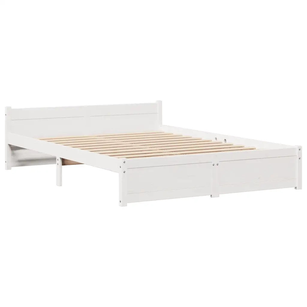 Letto Libreria senza Materasso Bianco 120x200 cm Legno di Pino 3322436