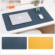 Ottomano multifunzionale per scrivania, mousepad in pelle, panno da scrivere liscio, protezione antiscivolo per scrivania, tappetino per tastiera per laptop impermeabile e biconfrontale per ufficio e casa (80cm*40cm) - blu giallo
