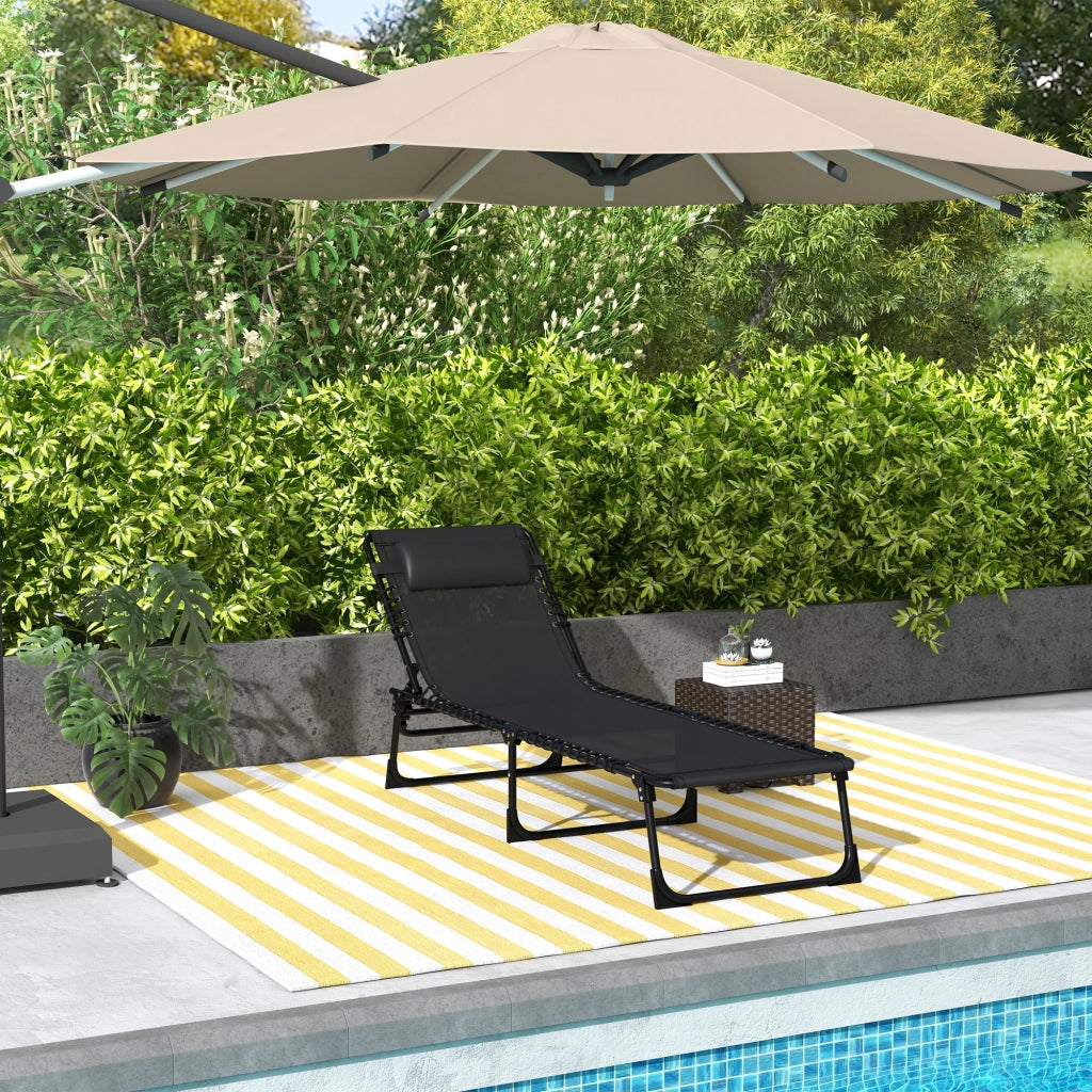 Lettino da giardino pieghevole ¨C zephmum ¨C nero metallo 189x58x30