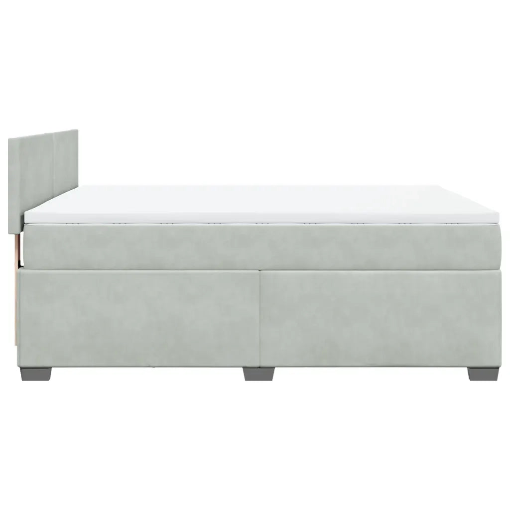 vidaXL Giroletto a Molle con Materasso Grigio Chiaro 140x190cm Velluto