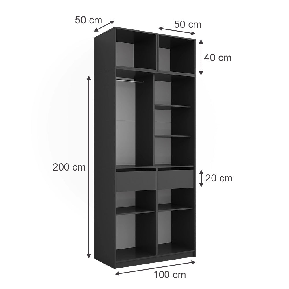 Armadio Elmo Antracite 50 x 40 cm Set di 3 Vicco
