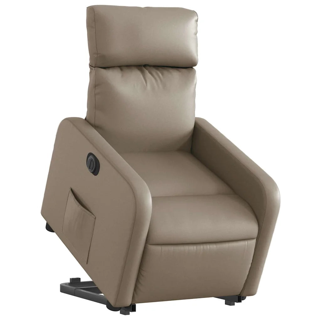 Poltrona Alzapersona Reclinante Elettrica Cappuccino Similpelle