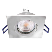 Faretto ad incasso LED 8W GU10 cromato lucido quadrato foro 70mm moderno orientabile luce soffitto cucina corridoio CROMATO 6000K