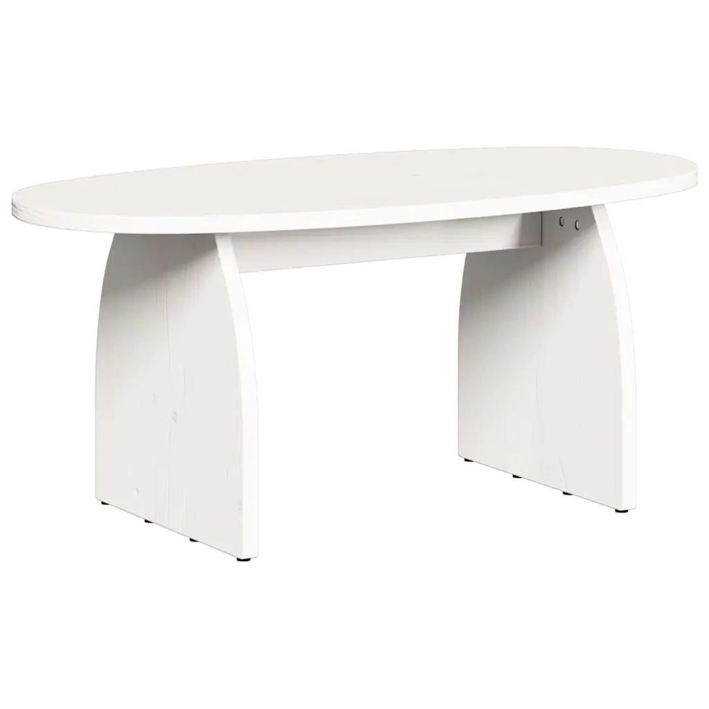 Tavolino da salotto Bianco 80 x 40 x 35 cm Pino massello 873533