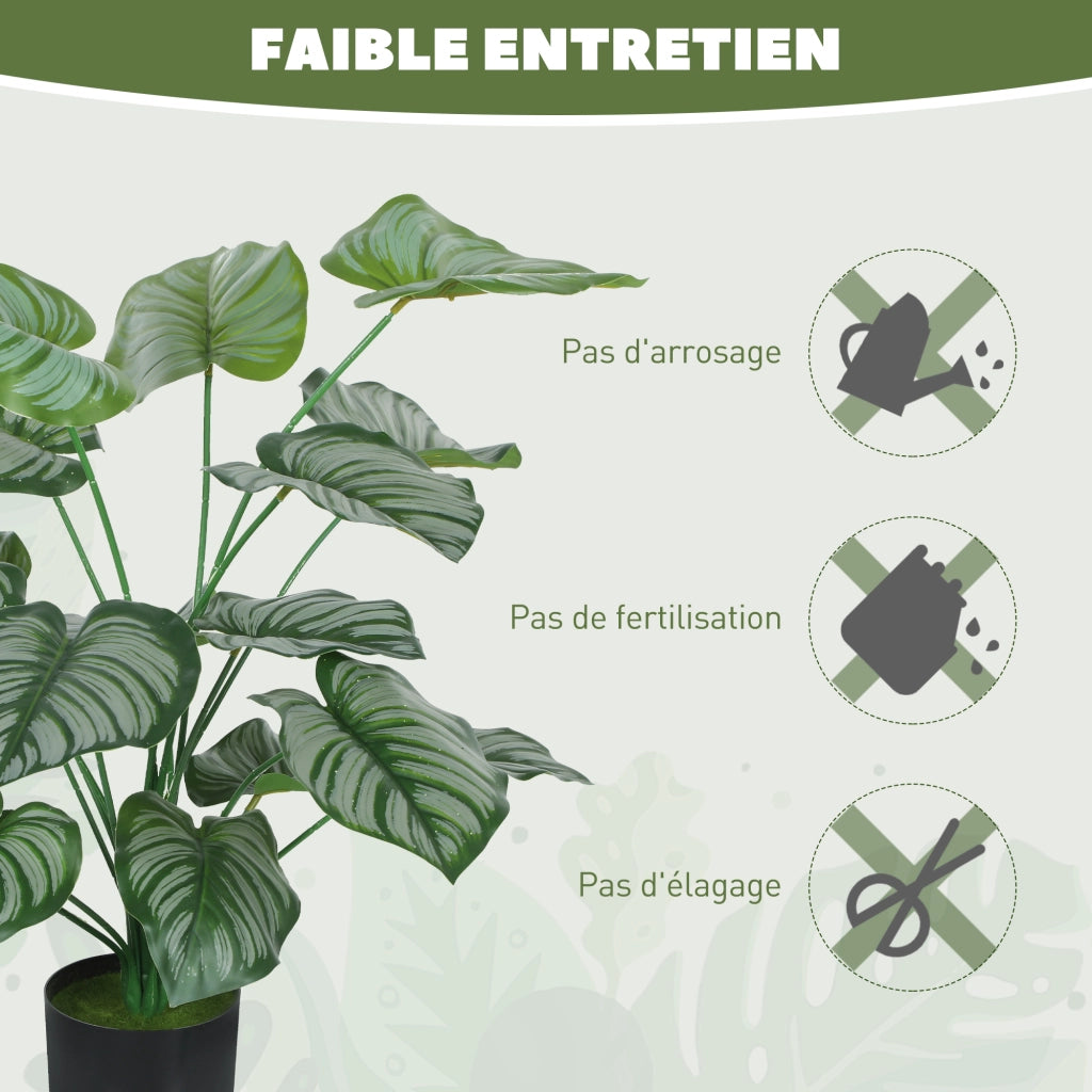 2 Piante Artificiali da Interni 65 cm ¨C zephmum ¨C Verde con Vaso in Plastica
