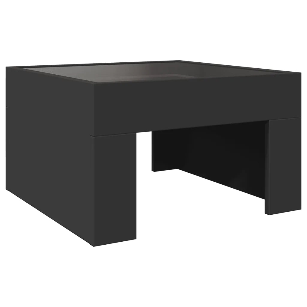 Tavolino da Salotto con LED Infinity Nero 50x50x30 cm