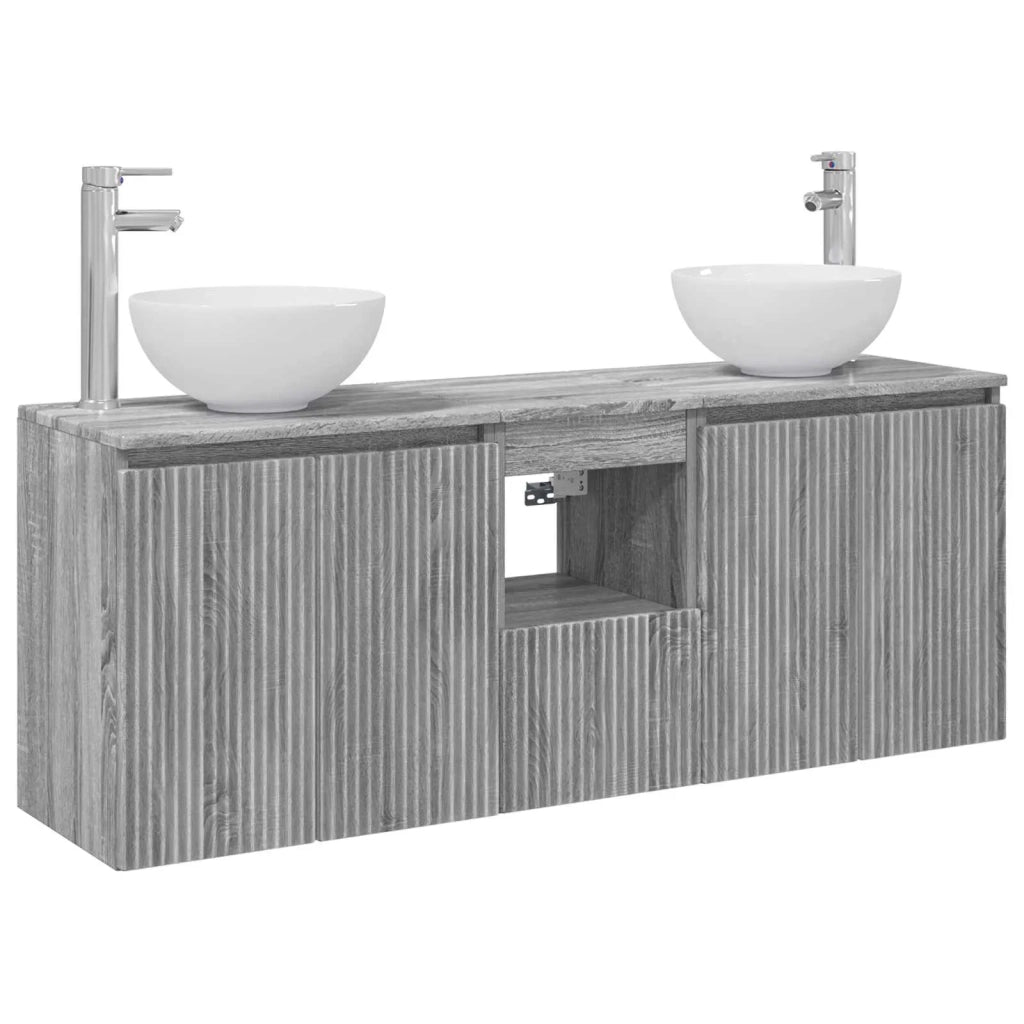 Set di Armadi da Bagno 3 pz Sonoma grigio 49,5 x 41 x 64,5 cm 3405633
