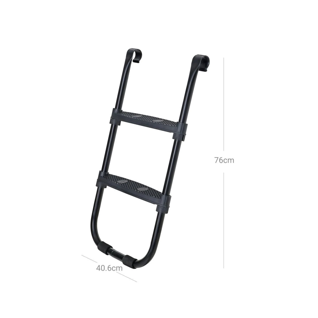 Scaletta per trampolino antiscivolo altezza 76 cm con struttura in metallo e gradini larghi neri 12_0001970