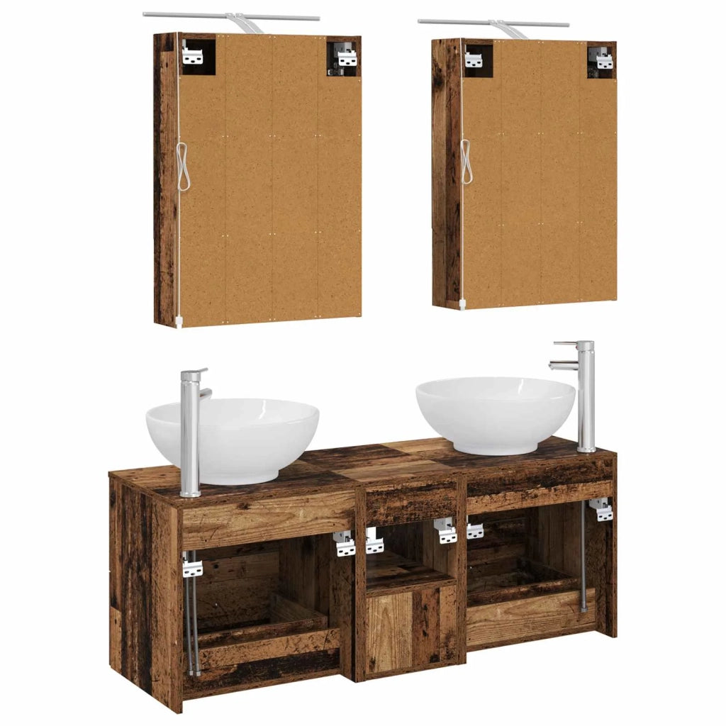 Set di mobili per il bagno 5 pcs Legno antico 3406965