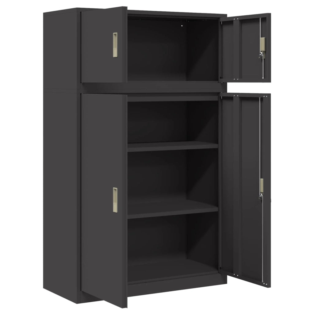 Armadio 2 pz Nero 90 x 40 x 145 cm Acciaio Bloccabile 3438645