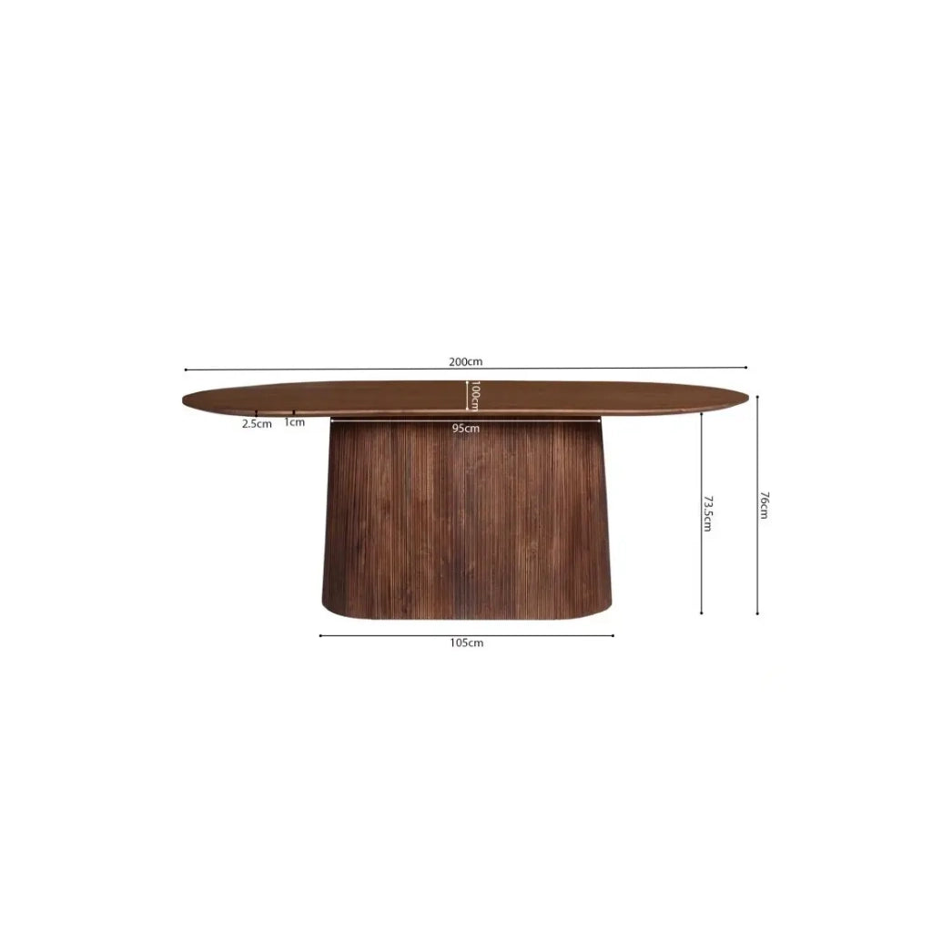 Tavolo da pranzo RIMBAUD – Effetto legno marrone – 200 cm – Stile contemporaneo