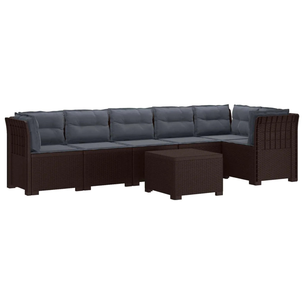 Divano da Giardino 6 Posti con Cuscini Aspetto Rattan PP 3444129