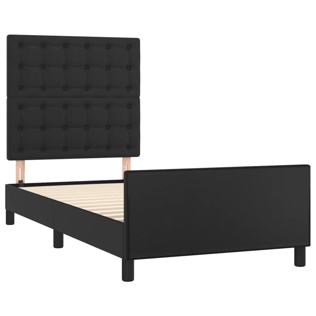Giroletto con Testiera Nero 90x200 cm in Similpelle cod mxl 63082