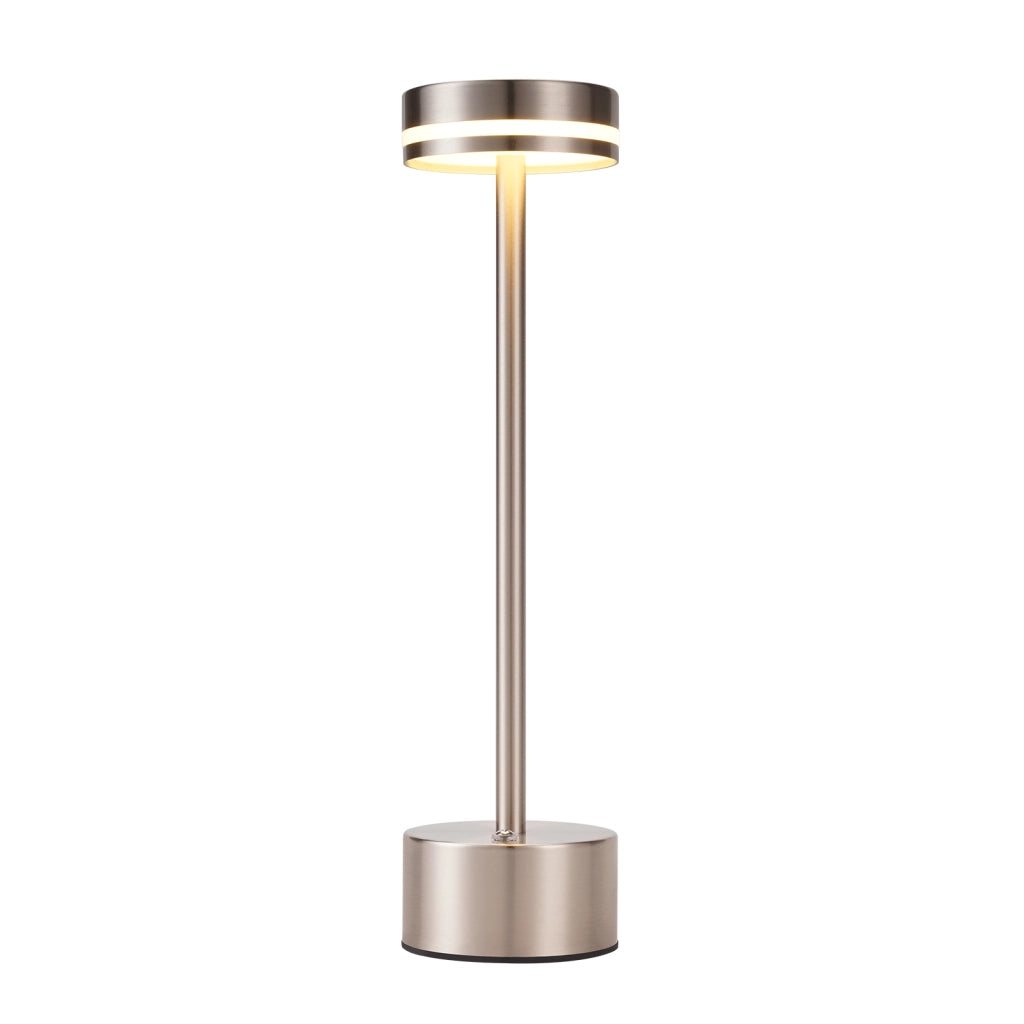 ZMH Lampada da tavolo LED argento wireless batteria touch dimmerabile H32cm per comodino camera letto