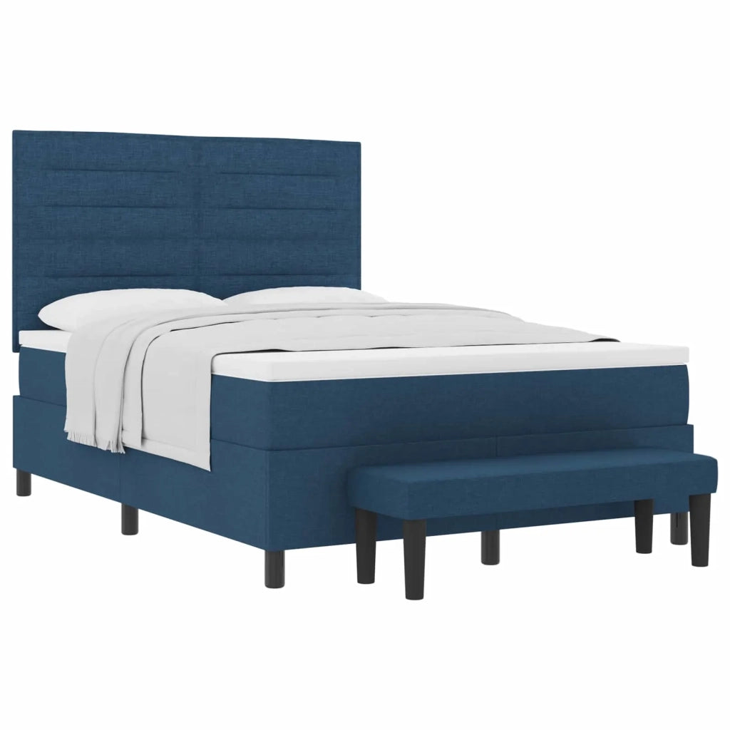 Letto a molle con materasso Blu 140 x 190 cm Tessuto