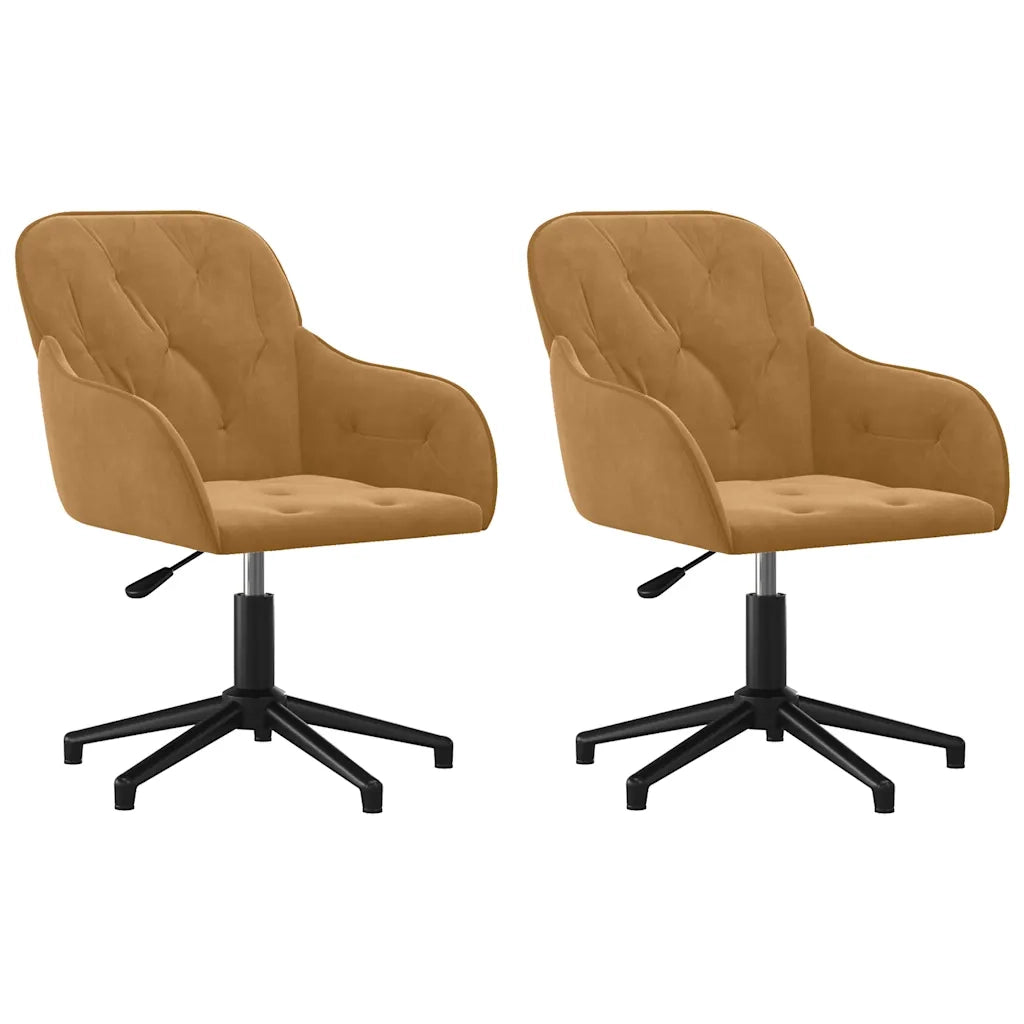 Sedie da Pranzo Girevoli 2 pz Marroni in Velluto 3103385