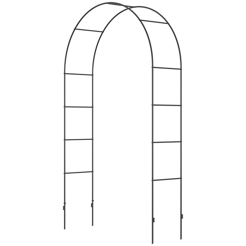 ARCO PER RAMPICANTI IN METALLO PER GIARDINO ED ESTERNI, 140X40X240CM, NERO