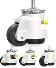Ruote pesanti per lavoro con maniglia a manovella per banco di lavoro, M12 e 1/2", ruote per mobili retrattili, set di 4 ruote industriali, ruote pesanti, capacità totale 2250 kg