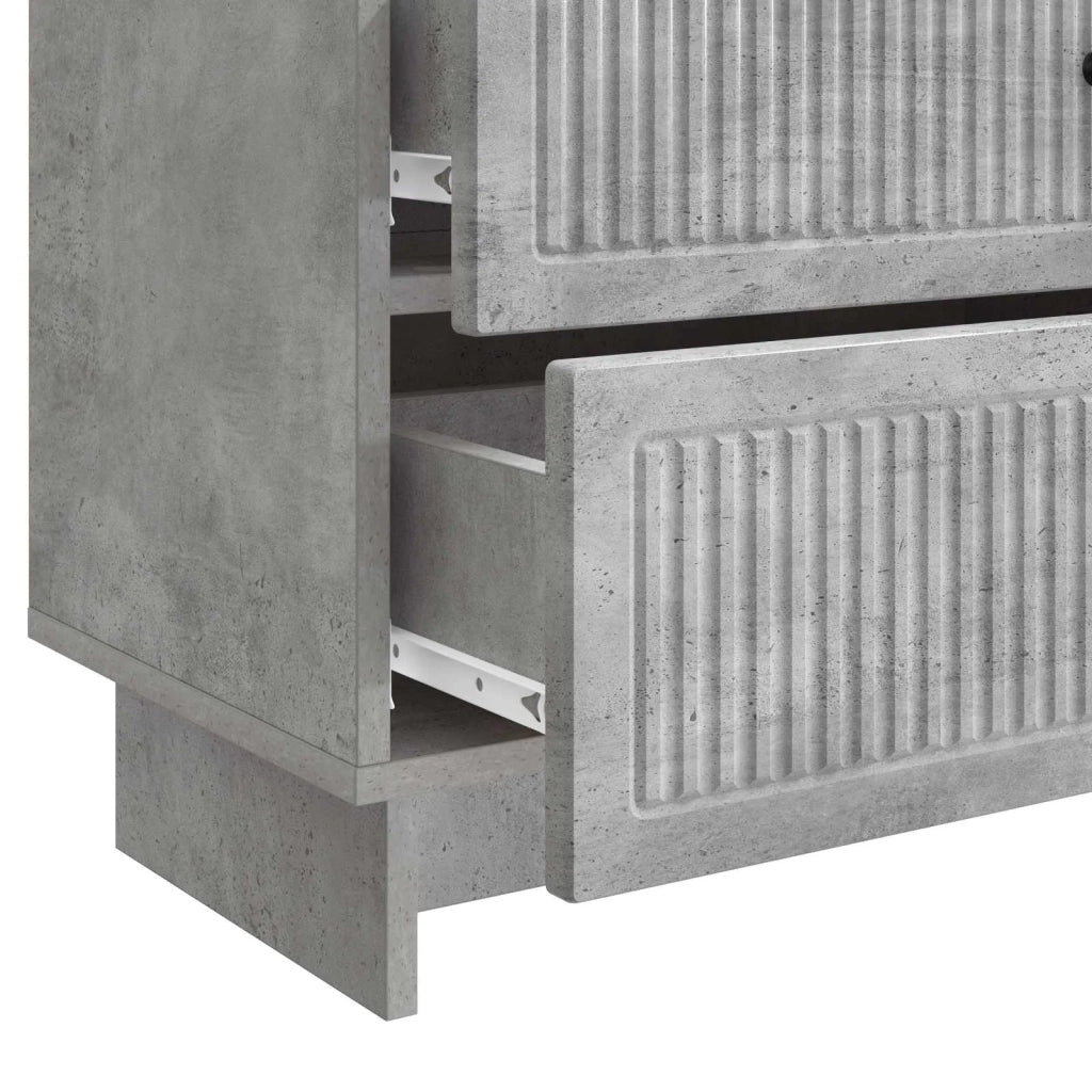 Armadio da Notte Grigio Cemento 62 x 34,5 x 47,5 cm
