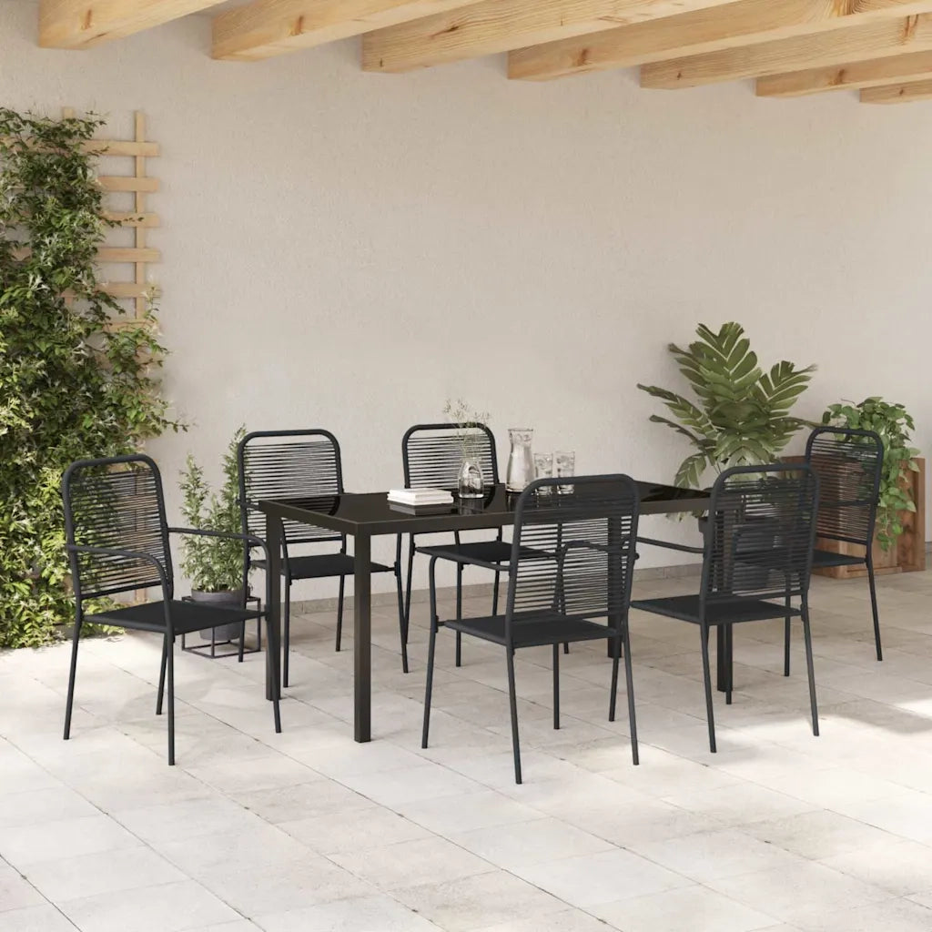 Set da Pranzo per Giardino 7 pcs Nero 3379160