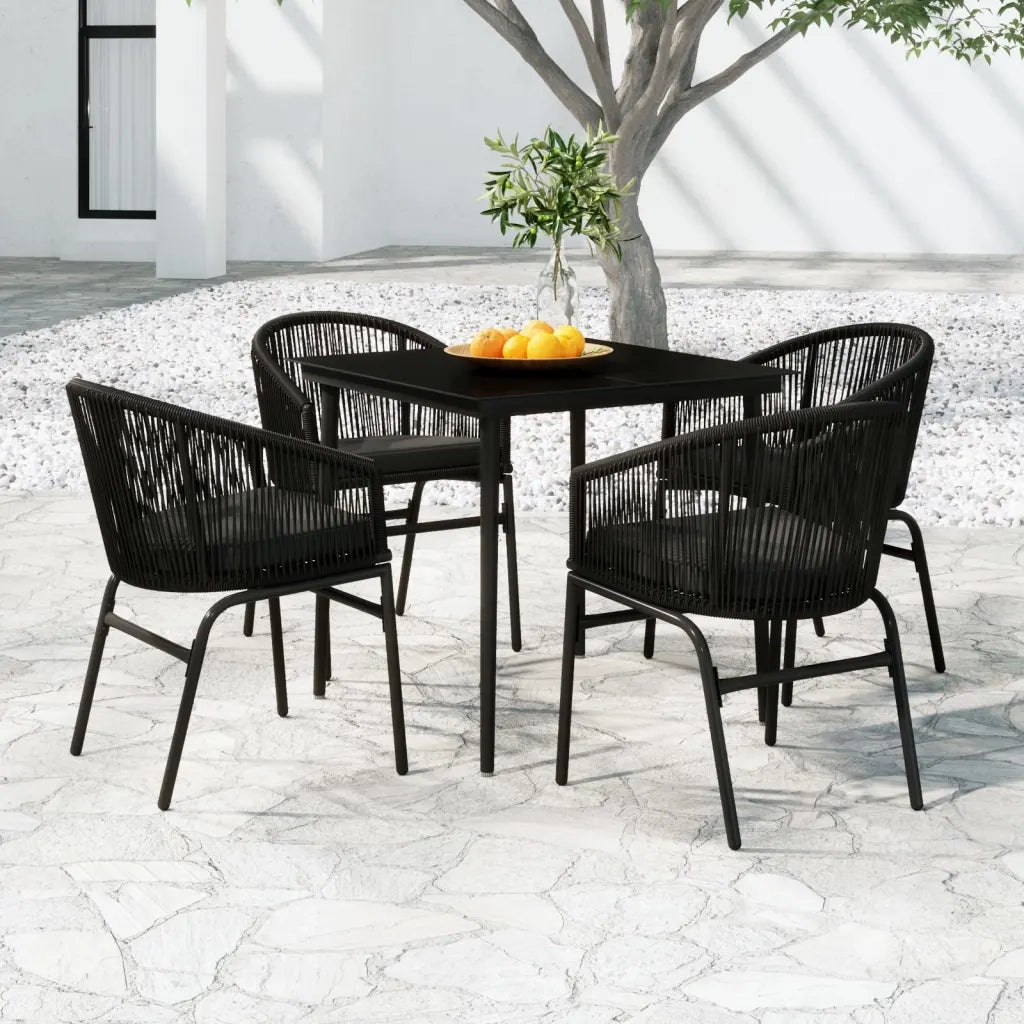 Set da Pranzo per Giardino 5 pz Nero cod mxl 48959