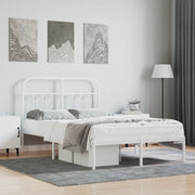 Giroletto con Testiera-Struttura Letto con testiera Metallo Bianco 120x190 cm 810641