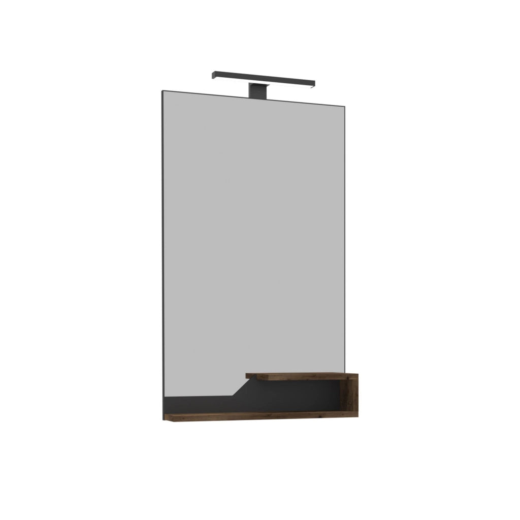 Specchio decorativo in legno "Galia 60" - 60 x 14 x 100 cm - Noce scuro