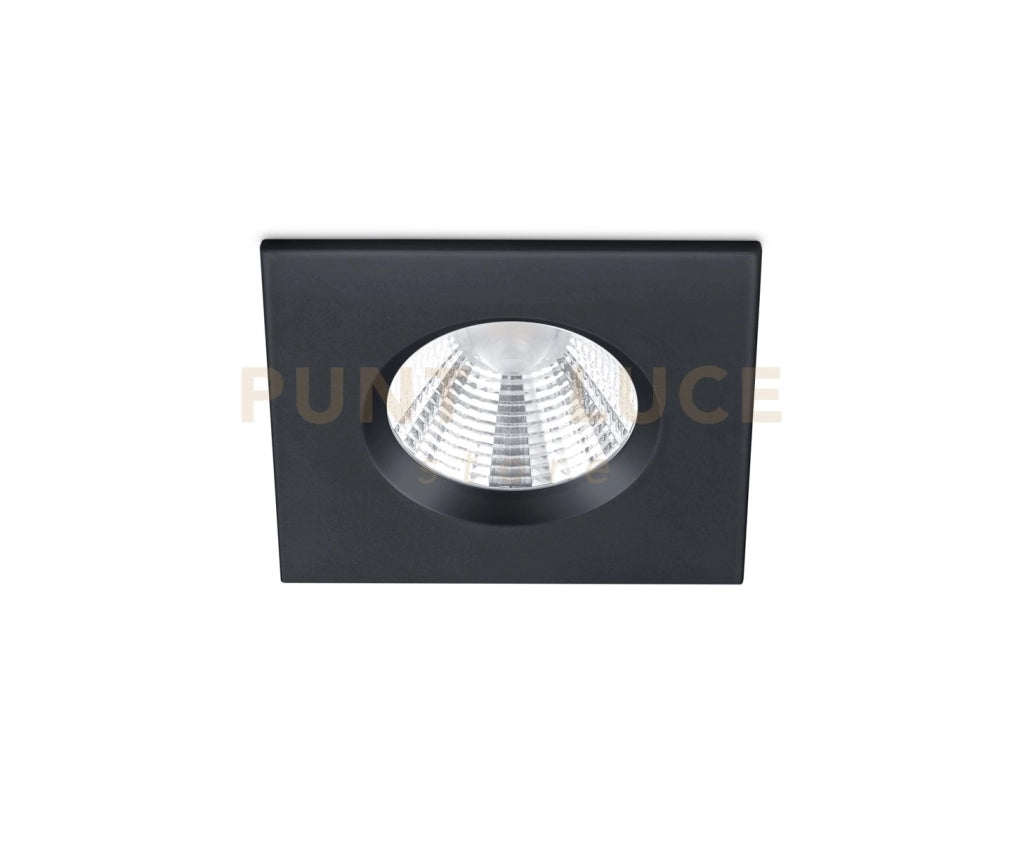 ZAGROS FARETTO DA INCASSO LED 5,5W 345lm, 3000K QUADRATO NERO DIMMERABILE IP65 8,5CMX8,5CM