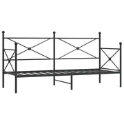 Letto singolo | Letto per adulti | Dormeuse senza Materasso Nero 75x190 cm in Acciaio