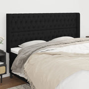 Testiera ad Orecchio Nera 203x16x118/128 cm in Tessuto 3119940