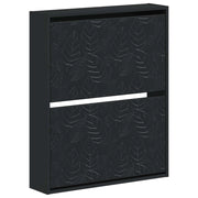 Mobiletto per Scarpe da Muro DELFT 71 x 17 x 86 cm Nero 897076